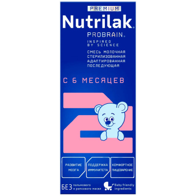 Смесь молочная Nutrilak Премиум 2 стерилизованная 0.2 л с 6 месяцев Nutrilak 1